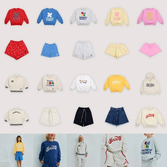 Kids Graphic Sweatshirts and Shorts Clothing Options, Colorful Letter Print Crewneck Tops and Casual Bottoms for Boys and Girls in Sizes 2Y-12Y