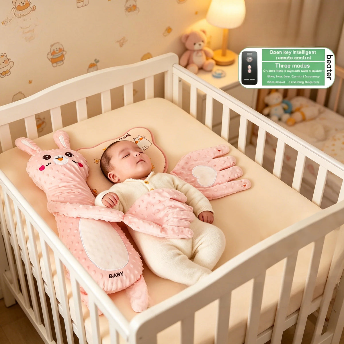 Animal-Shaped Electric Patting Pillow with Remote Control, Bubble-Textured Plush Design and Long Palm-Style Arm, Listed 68 cm Length