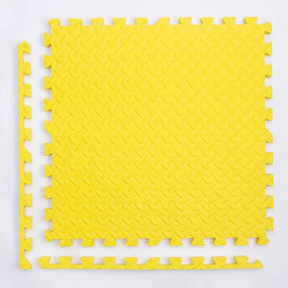 Foam Gym Flooring Tiles with Interlocking Puzzle Edges, Textured EVA 30 cm Floor Mats for Home Workouts and Supervised Playroom Activities