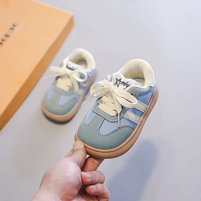 Kids' German Trainer Sneakers with Soft Soles, Anti-Slip Low-Top Casual Shoes for Boys and Girls, Spring and Fall Everyday Wear
