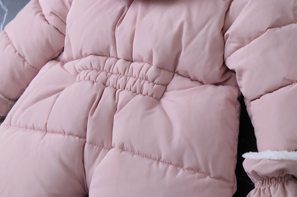 Infant Winter Snowsuit with Hood, Double Front Zippers and Quilted Design, Fleece-Lined Baby One-Piece for Boys and Girls, 3-24 Months