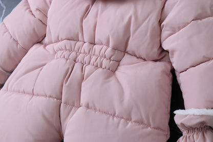 Infant Winter Snowsuit with Hood, Double Front Zippers and Quilted Design, Fleece-Lined Baby One-Piece for Boys and Girls, 3-24 Months