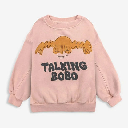 Cartoon Crewneck Sweatshirt for Kids with Long Sleeves, Animal Flower and Letter Print Pullover Options for Toddler Boys and Girls, Sizes 18-24M to 10-11Y