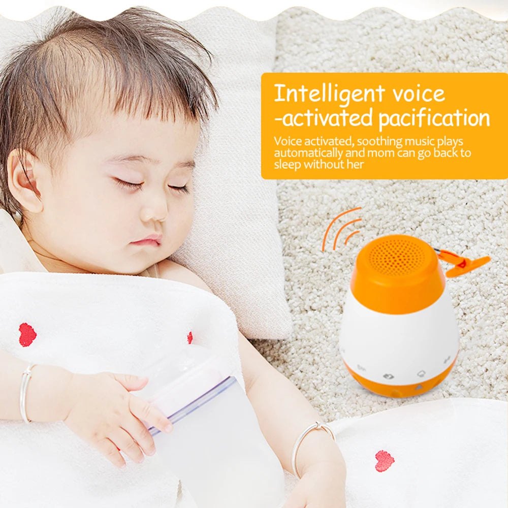Rechargeable Nursery Sound Machine, 6 Soothing Sounds with Cry Sensor, Rotary Volume Control and 30-Minute Standby for Baby Routines