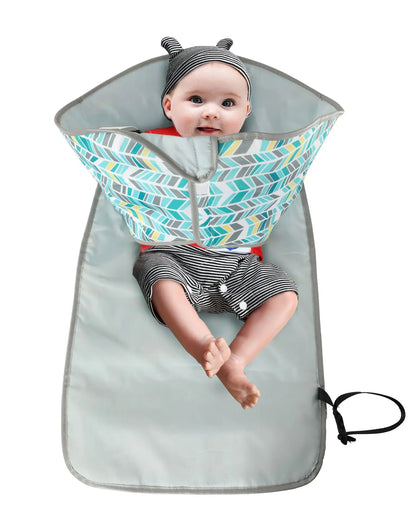 Portable Diaper Changing Mat 64 x 70 cm in Oxford Fabric and Tarpaulin, Waterproof Foldable Baby Change Pad for Diaper Bags and Everyday Outings