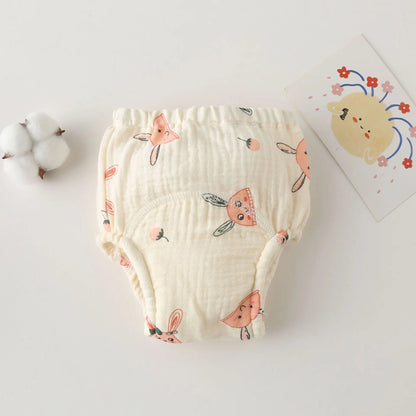 Printed Cotton Potty Training Pants, Single Reusable Learning Underwear with Pull-On Waist for Babies and Toddlers in Sizes 80–110