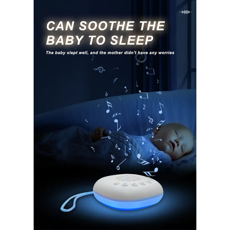 White Noise Machine with Adjustable Night Light, 20 Sounds and 22 Volume Levels, USB-C Rechargeable Timer Sound Device for Nursery and Travel