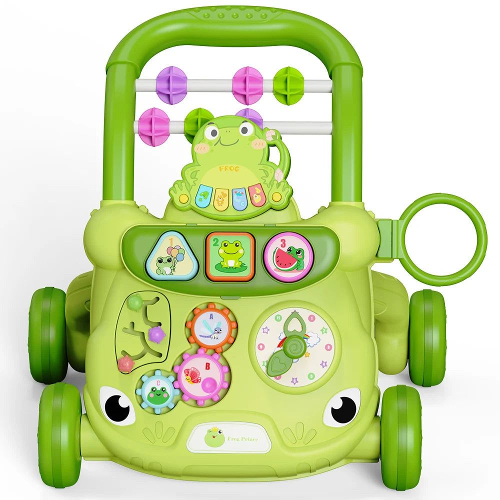 Musical Toddler Push Walker with Animal Activity Panel, Wheeled Handle Toy for Ages 18 Months and Up in Rabbit, Lion, Unicorn, Frog and Spider Styles