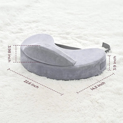 Memory Foam Nursing Pillow with Adjustable Waist Strap and Removable Cover, 22.6 x 14.5 Inch Support Cushion for Supervised Baby Feeding