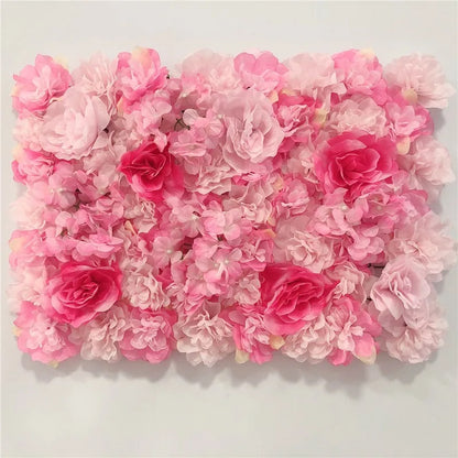Artificial Flower Wall Panels with Fabric Roses, 40 x 60 cm Reusable Floral Backdrop for Baby Showers, Weddings, Birthdays & Home Decor