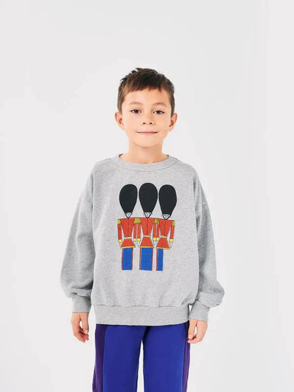 Cartoon Crewneck Sweatshirt for Kids with Long Sleeves, Animal Flower and Letter Print Pullover Options for Toddler Boys and Girls, Sizes 18-24M to 10-11Y