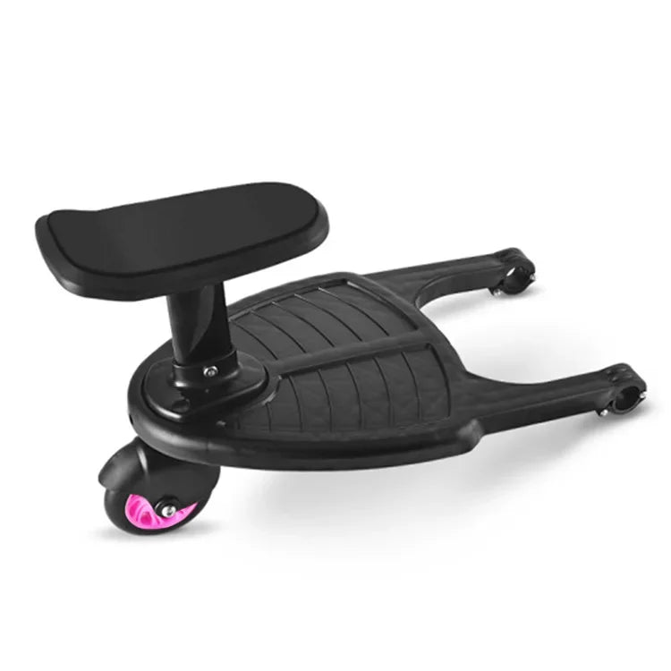 Stroller Ride-On Board with Detachable Seat, Sit or Stand Platform for a Second Child Ages 3-7, Single or Double Wheel Color Options