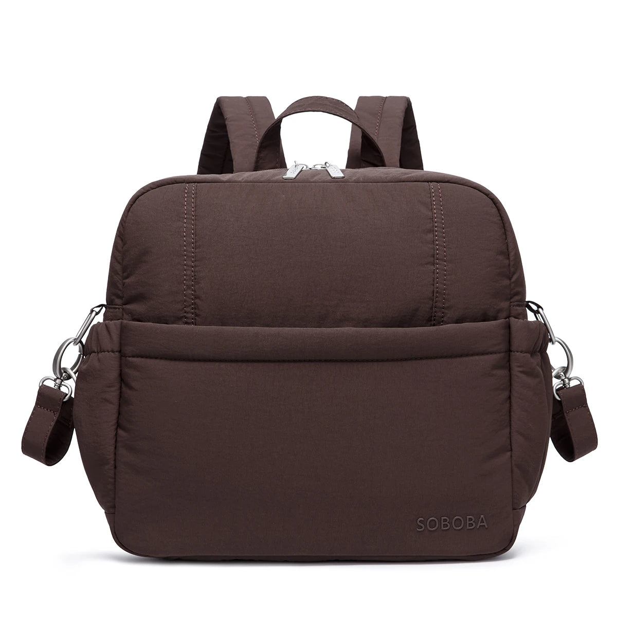 Diaper Backpack with Front Storage Pocket, Soboba Large Capacity Baby Changing Bag with Top Handles for Newborn Essentials and Everyday Parent Outings