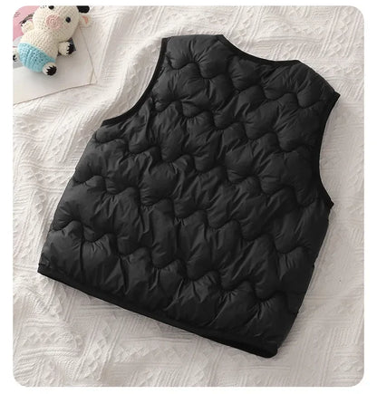 Quilted Toddler Vest with Snap-Front Closure, Solid Color Sleeveless Waistcoat for Boys and Girls in Sizes 2T–6T for Fall and Winter Layering