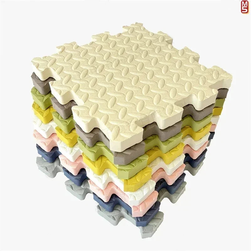 Modular Baby Floor Padding Tiles, 30 cm Interlocking Squares with 2.5 cm Thickness in 1, 4, 6 or 8-Piece Options for Supervised Nursery Play