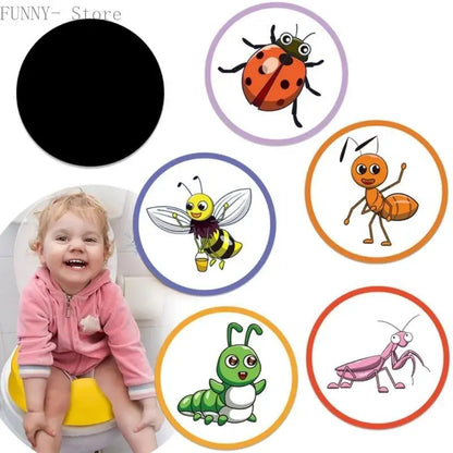 Potty Training Target Stickers with Temperature-Sensitive Color Reveal, Reusable Toilet Decals in Animal, Marine, Insect and Fairy Theme Options