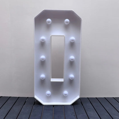 Light Up Marquee Numbers, 73 cm White KT Board Frames with Lights and Support Brackets for Birthday Backdrops and Anniversary Displays