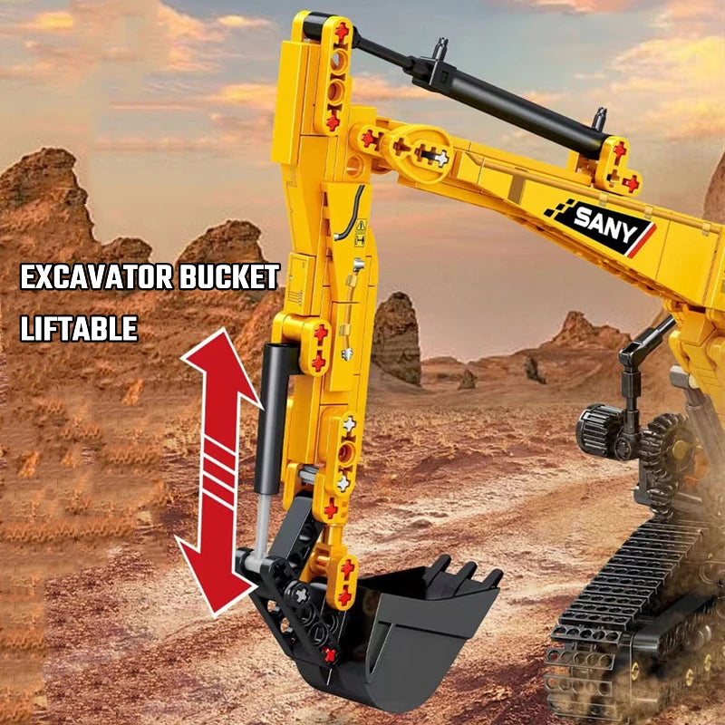 Excavator Building Set 1022 Pieces by SEMBO, Construction Vehicle Model with ABS Bricks, Instructions and Stickers for Ages 6+