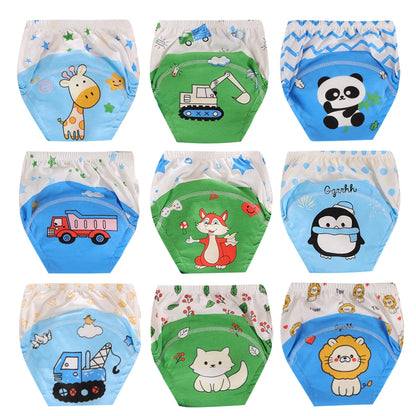 Washable Potty Training Pants Multipack, 4 or 8 Reusable Toddler Underwear Briefs with Printed Designs for Daytime Toilet Learning, Sizes S-XL