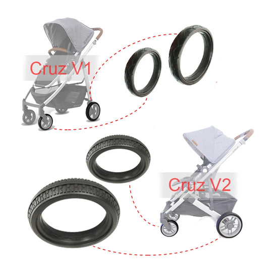 UPPAbaby Cruz Replacement Tire Covers for V1 and V2 Strollers, PU Tubeless Front or Rear Tire Rings for Model-Matched Wheel Repair and Maintenance