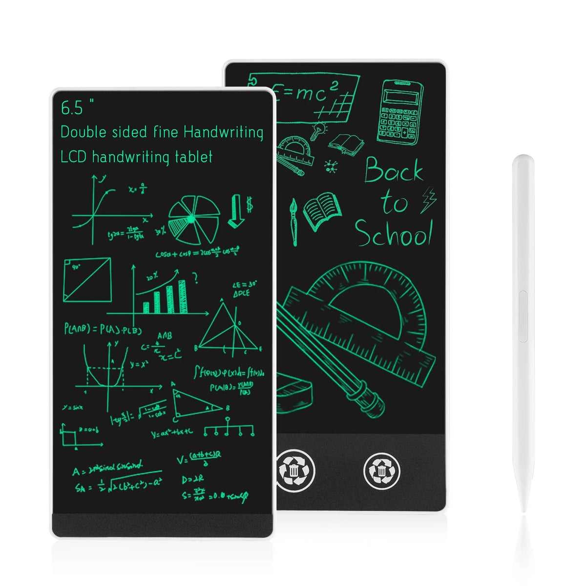 Compact LCD Writing Tablet, 6.5-Inch Fine Handwriting Sketch Pad with Single or Double-Sided Options and Magnetic Stylus for Notes and Drawing