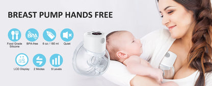 Hands-Free Electric Breast Pump, BornBL S12 Single or Double Portable Milk Expression Design with 24 mm or 27 mm Options for Nursing Moms
