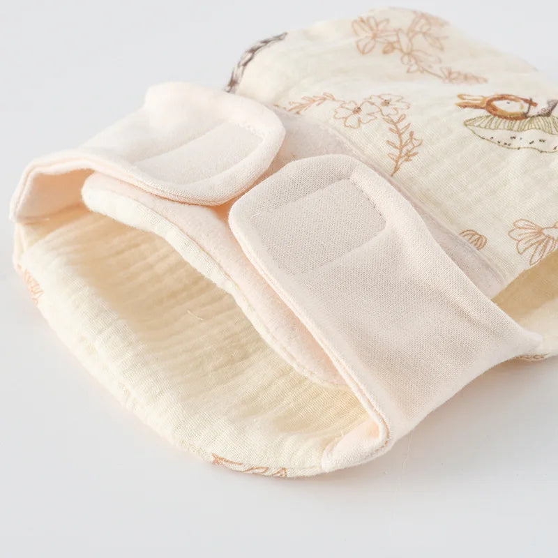 Baby Wrap Cloth Diaper with Adjustable Waist Tabs, Reusable Cotton Nappy in Animal and Rainbow Prints, Single-Piece Infant Changing Essential