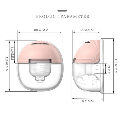 Hands Free Breast Pump in Pink, Portable Wearable Electric Milk Collector with Charging Cable and Bra Adjustment Buckle, Single or Double Options