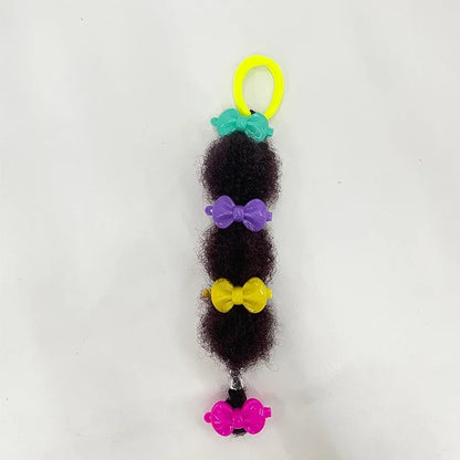 Bubble Puff Ponytail Extensions for Girls, 8-Pack Afro-Textured Hair Accessories with Elastic Loops and Beaded Styling Set Options