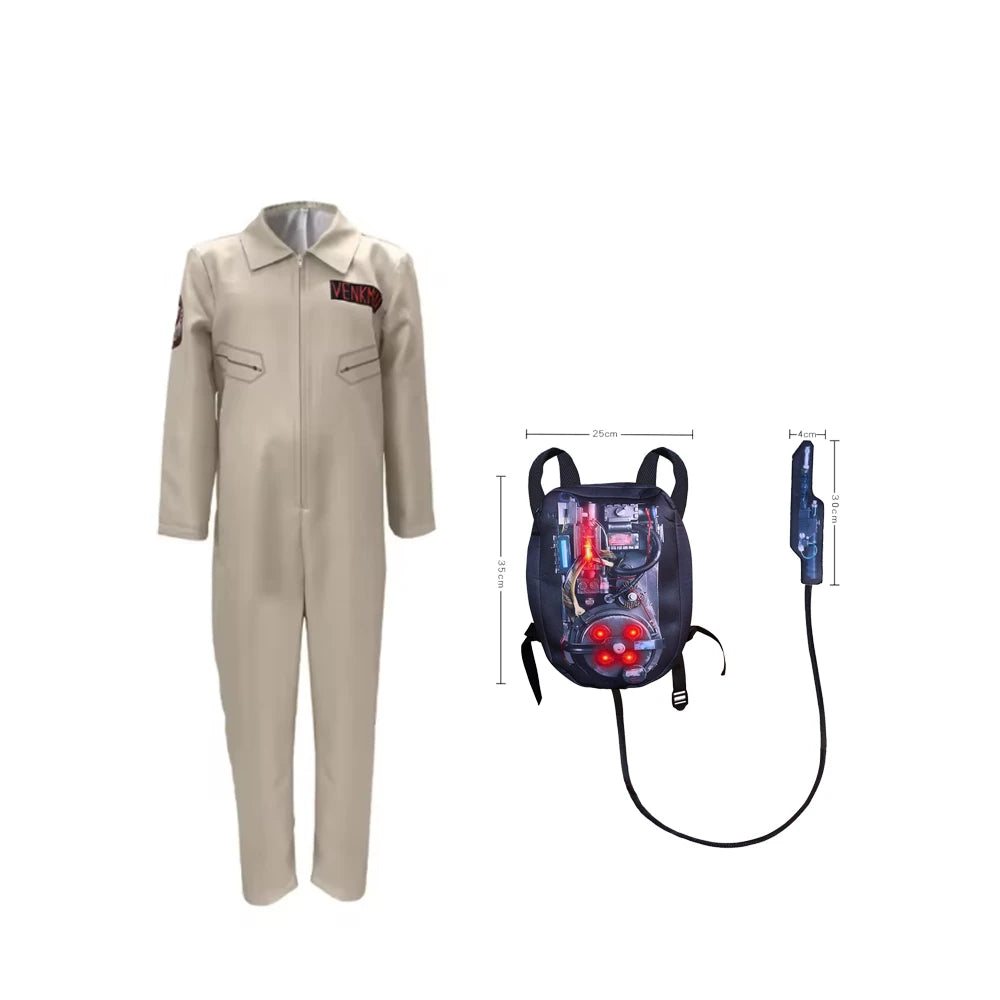 Kids Ghostbusters Inspired Costume with Clothing Style and Backpack Options for Halloween, Carnival, Movie-Themed Parties and Cosplay