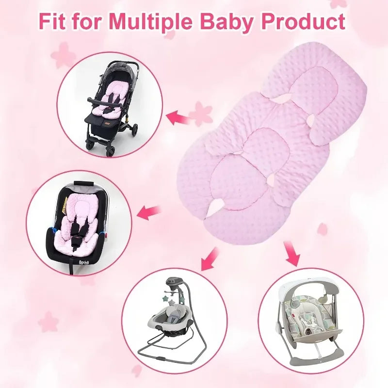 Stroller Seat Pad in Polyester-Cotton, Padded Baby Cushion with Double-Sided Options, 60 x 36 cm Liner for Compatible Strollers