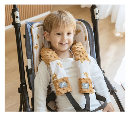 Stroller Liner and Harness Cover Set, Soft Printed Seat Cushion with Matching Strap Pads and Textured Panels in Five Decorative Print Options