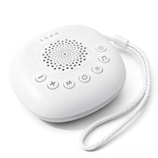 Rechargeable White Noise Machine with LED Breathing Light, 20 Sounds, 30/60/90-Minute Timer and 800mAh Battery for Bedside and Travel