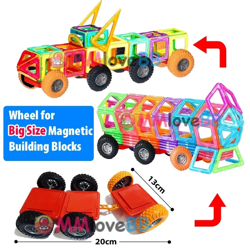 Magnetic Building Blocks for Kids, Large Colorful Geometric Construction Set with 84, 119 or 168 Pieces for Creative STEM Play