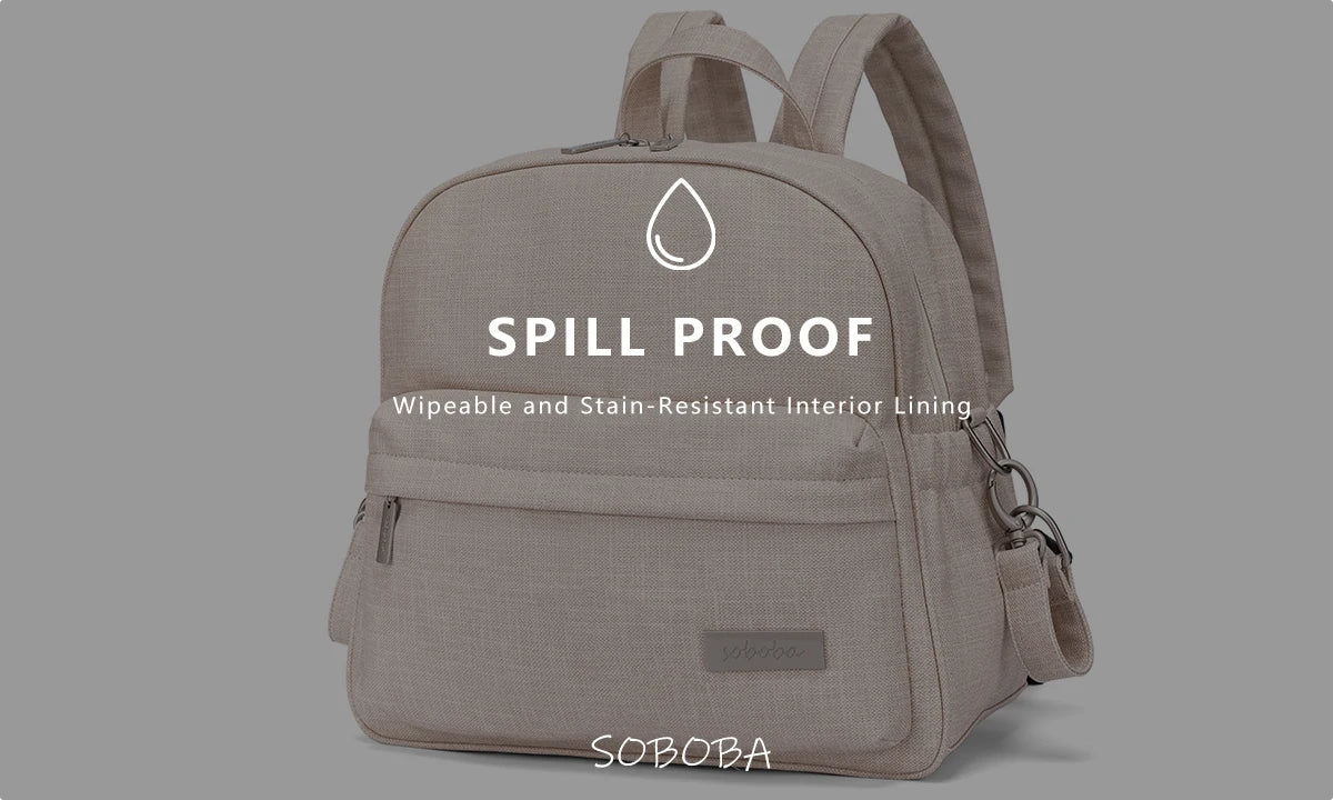 Parent Diaper Backpack by Soboba with Front Zip Pocket and Top Carry Handle, Solid-Color Baby Changing Bag for Newborn Supplies and Daily Outings