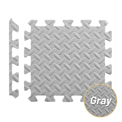 Foam Gym Flooring Tiles with Interlocking Puzzle Edges, Textured EVA 30 cm Floor Mats for Home Workouts and Supervised Playroom Activities