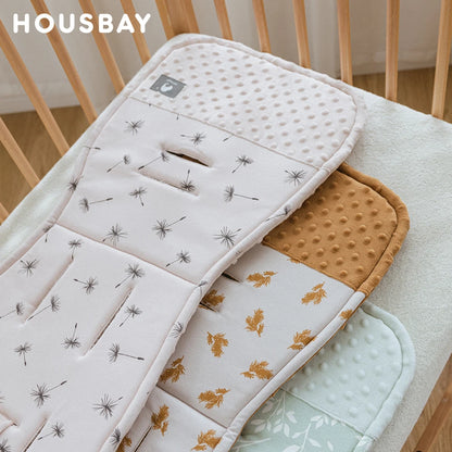 Stroller Liner and Harness Cover Set, Soft Printed Seat Cushion with Matching Strap Pads and Textured Panels in Five Decorative Print Options