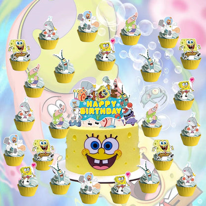SpongeBob Birthday Party Supplies with Patrick Star, Disposable Plates, Cups, Balloons and Decoration Options for Kids Celebrations