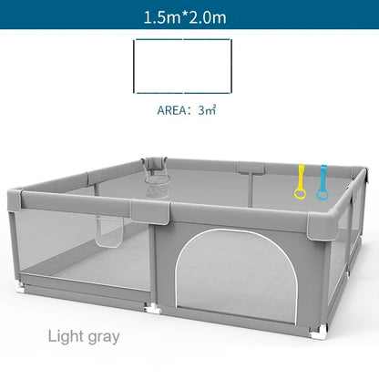 Baby Playpen with Pull Rings by IMBABY, Light Gray Mesh Activity Fence with Zippered Door and Multiple Size Options for Supervised Play