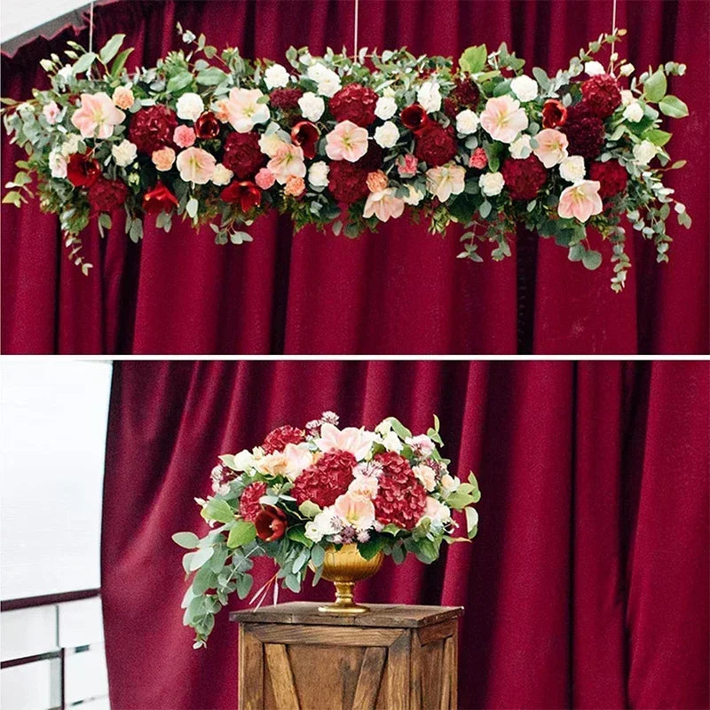 Silk Hydrangea Flower Heads, 25-Piece Artificial Flowers with Flexible Stems for DIY Wedding Centerpieces, Baby Shower and Home Party Decor