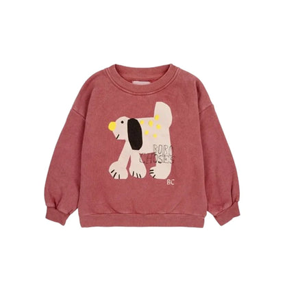 Cartoon Crewneck Sweatshirt for Kids with Long Sleeves, Animal Flower and Letter Print Pullover Options for Toddler Boys and Girls, Sizes 18-24M to 10-11Y