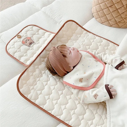 Diaper Changing Pad with Storage Pocket, PANGDUBE Foldable Waterproof Baby Changing Mat for Travel and Everyday Diaper Care in Animal Designs