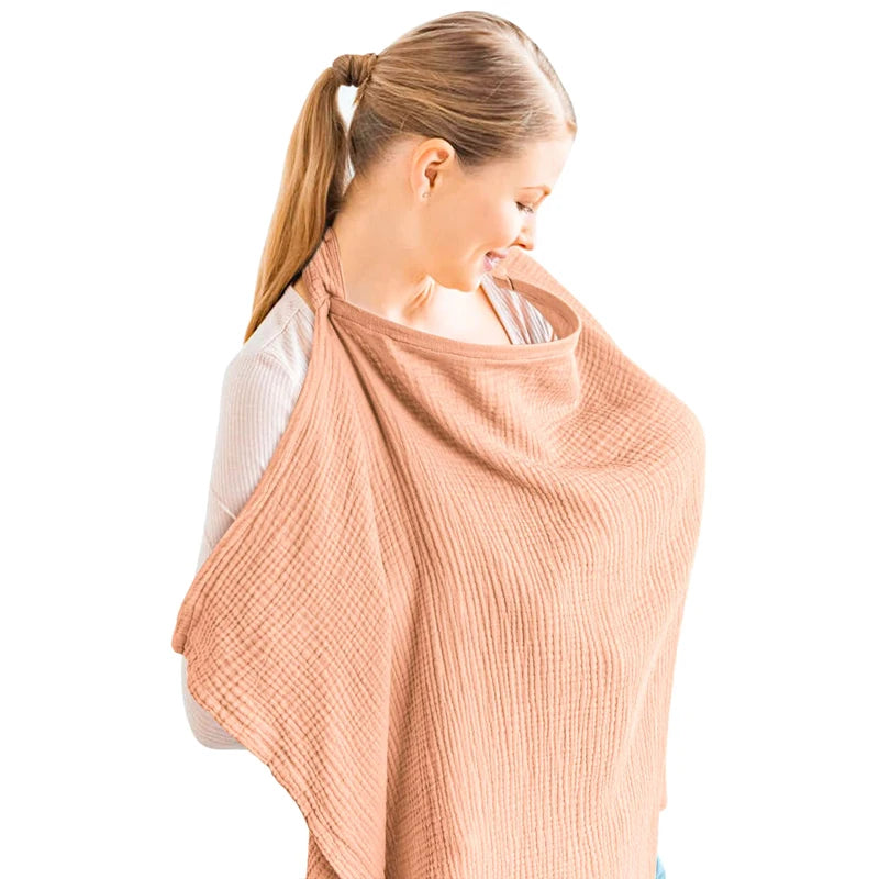 Cotton Muslin Breastfeeding Cover for Moms | Nursing Privacy Apron in Multiple Colors for Feeding Baby During Outings and Everyday Routines