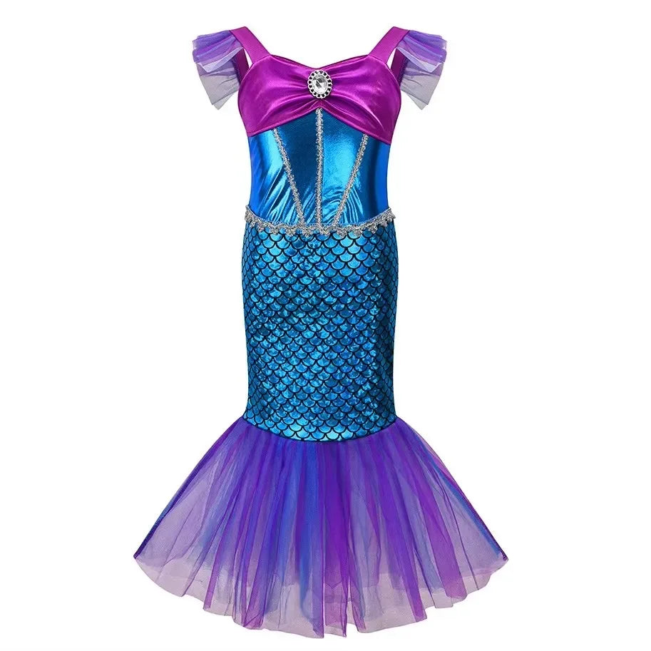 Princess Dress-Up Costumes for Girls with Mermaid and Fairy-Tale Style Options, Cotton-Blend Outfits for Birthdays, Halloween and Pretend Play