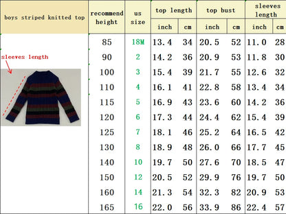 Striped Cable Knit Sibling Outfits with Dark Denim Jumper Dresses, Skirts and Pants, Coordinating Boys Girls Sweaters and Baby Romper Options