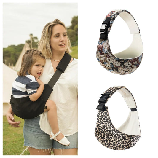 Crossbody Baby Sling Carrier for 10–30 lb Babies, Adjustable Cotton Hip Seat with Padded Shoulder Strap for Shopping and Travel