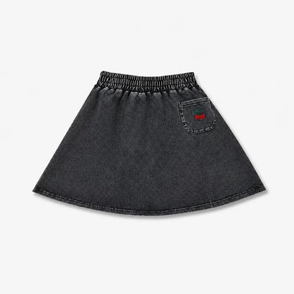 Black Denim Family Matching Outfits with Embroidered Details, Girls Dresses and Skirts, Boys Shirts and Baby Sets for Sibling Photos