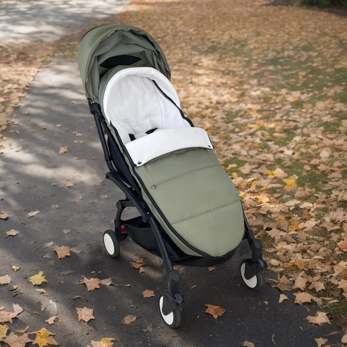 Convertible Stroller Footmuff 87 x 40 cm with Fleece Lining and Detachable Front Cover, Two-Way Zipper Pram Seat Liner in Seven Colors