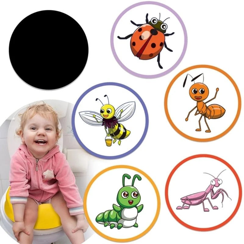 Potty Training Target Stickers with Temperature-Sensitive Color Reveal, Reusable Toilet Decals in Animal, Marine, Insect and Fairy Theme Options