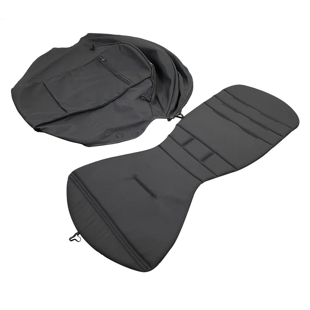 Stroller Canopy Cover and Padded Seat Set Compatible with Babyzen YOYO and YOYO2, 600D Replacement Fabric with Rear Zipper Pocket and Color Options